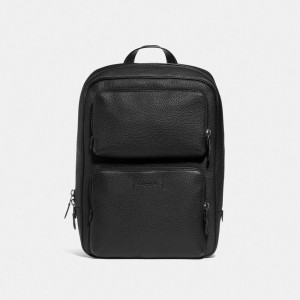 Black Men Coach Gotham Pebbled Leather Backpacks | MY_CH89608