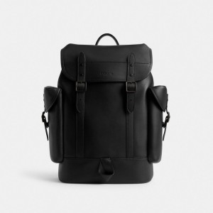 Black Men Coach Hitch Glovetanned Leather Backpacks | MY_CH70563