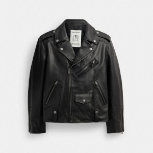 Black Men Coach Moto Jackets | MY_CH13254