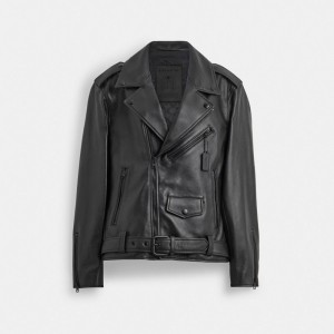 Black Men Coach Moto Jackets | MY_CH28216