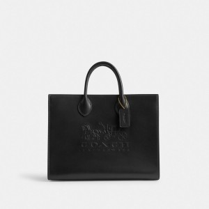 Black Women Coach Ace 35 Brass Tote Bag | MY_CH26308