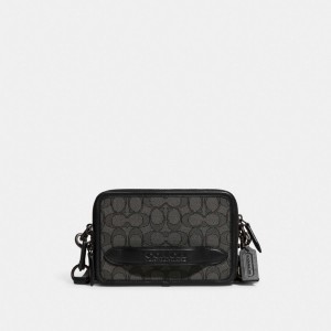 Black Women Coach Charter In Signature Jacquard Crossbody Bags | MY_CH47937