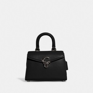 Black Women Coach Sammy Top Handle 21 Calf Leather Crossbody Bags | MY_CH57525