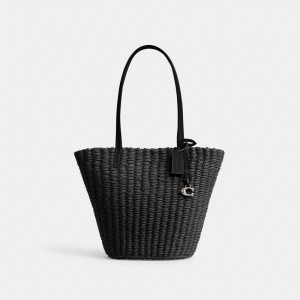 Black Women Coach Small Straw Tote Bag | MY_CH28802