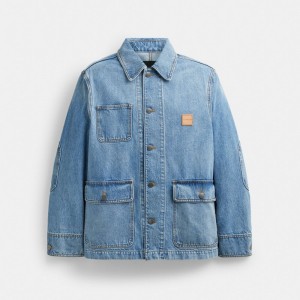 Blue Men Coach Denim Chore Jackets | MY_CH91983