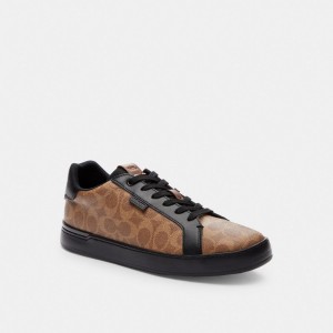 Brown / Black Men Coach Lowline Low Top In Signature Sneakers | MY_CH22648