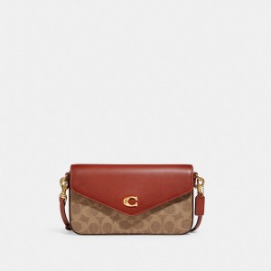 Brown / Red Women Coach Wyn In Signature Crossbody Bags | MY_CH41148