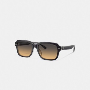 Dark Grey Men Coach Beveled Signature Square Sunglasses | MY_CH32922