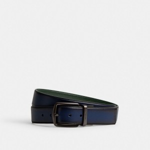 Deep Blue Men Coach Harness Buckle Cut To Size Reversible Belt 38 Mm Belts | MY_CH74946