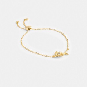 Flower Gold Women Coach Garden Flower Slider Bracelets | MY_CH13135