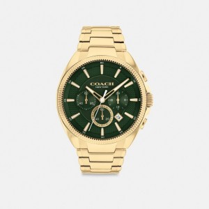 Gold Men Coach Jackson 45 Mm Watches | MY_CH67880