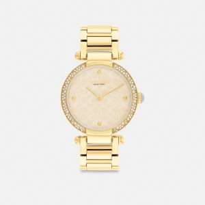 Gold Women Coach Cary 34 Mm Watches | MY_CH74551