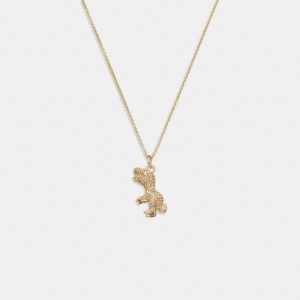 Gold Women Coach Pavé Rexy Necklace | MY_CH92966