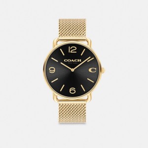 Gold / Black Men Coach Elliot 41 Mm Watches | MY_CH66623