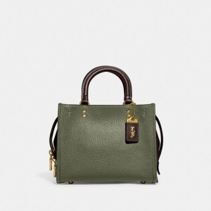 Green / Orange Women Coach Rogue 25 In Regenerative Leather Glovetanned Leather Shoulder Bags | MY_CH22907