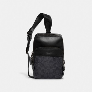 Grey Men Coach Gotham Sling Pack 13 In Signature Backpacks | MY_CH56927