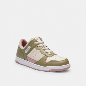 Light Rose Women Coach C201 Low Top Moss Sneakers | MY_CH85346