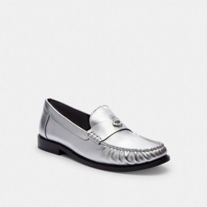 Silver Women Coach Jolene Loafers | MY_CH88048