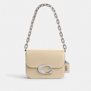 Silver / White Women Coach Idol Shoulder Bags | MY_CH75759