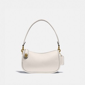 White Women Coach Swinger Smooth Leather Crossbody Bags | MY_CH38914