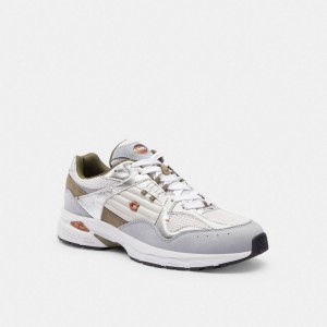 White / Grey Men Coach C301 Optic Sneakers | MY_CH69999