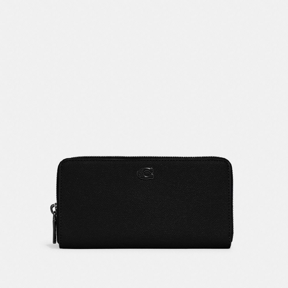 Black Men Coach Accordion With Signature Canvas Interior Large Wallets | MY_CH54547