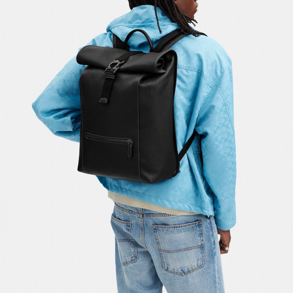 Black Men Coach Beck Roll Top Backpacks | MY_CH52414