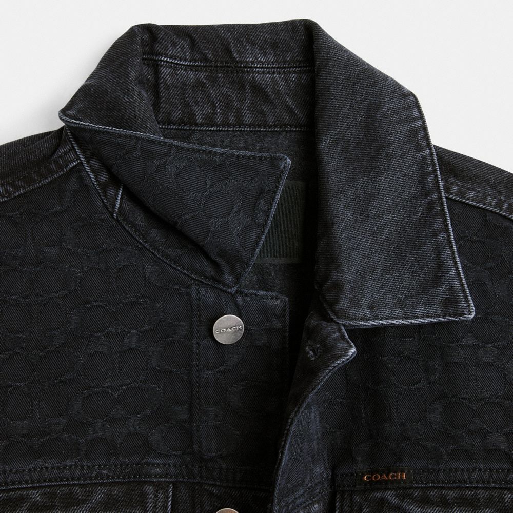 Black Men Coach Black Denim In Organic Cotton Jackets | MY_CH95851