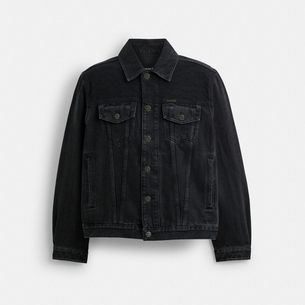 Black Men Coach Black Denim In Organic Cotton Jackets | MY_CH95851