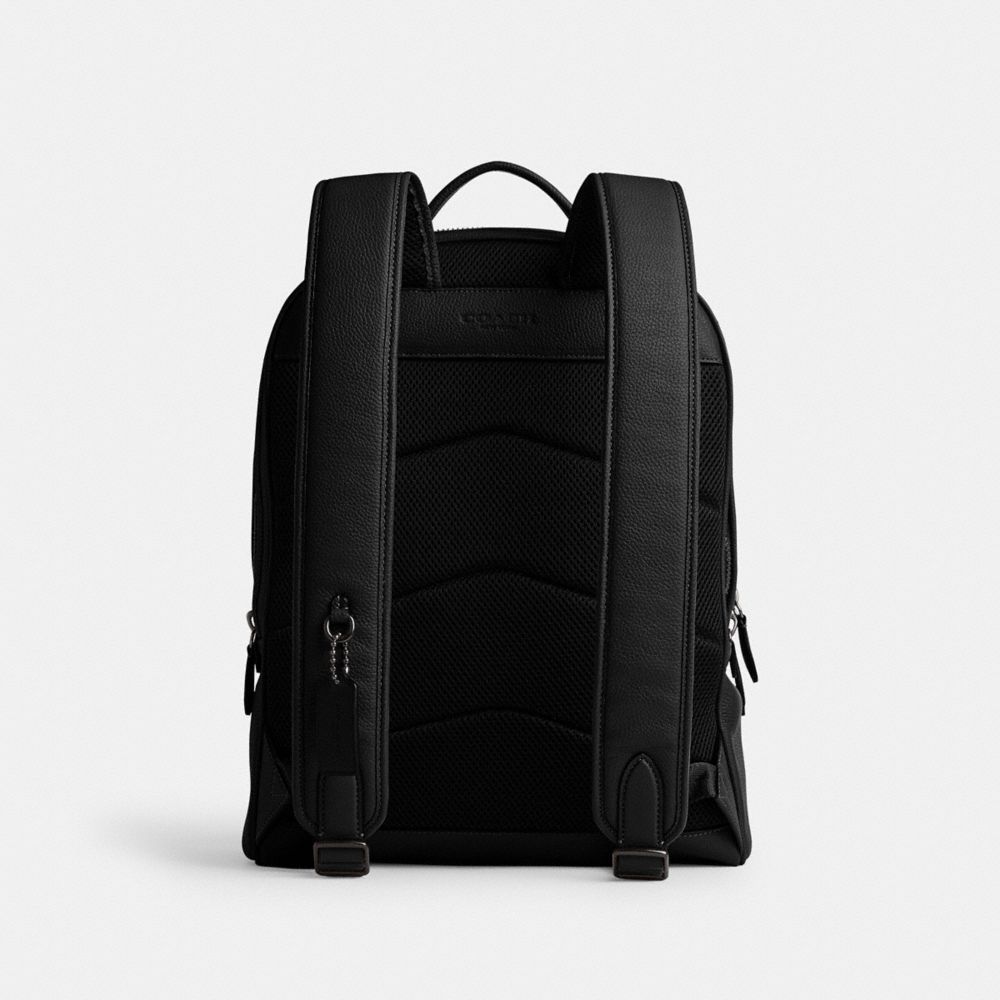 Black Men Coach Charter Polished Pebble Leather Backpacks | MY_CH83508