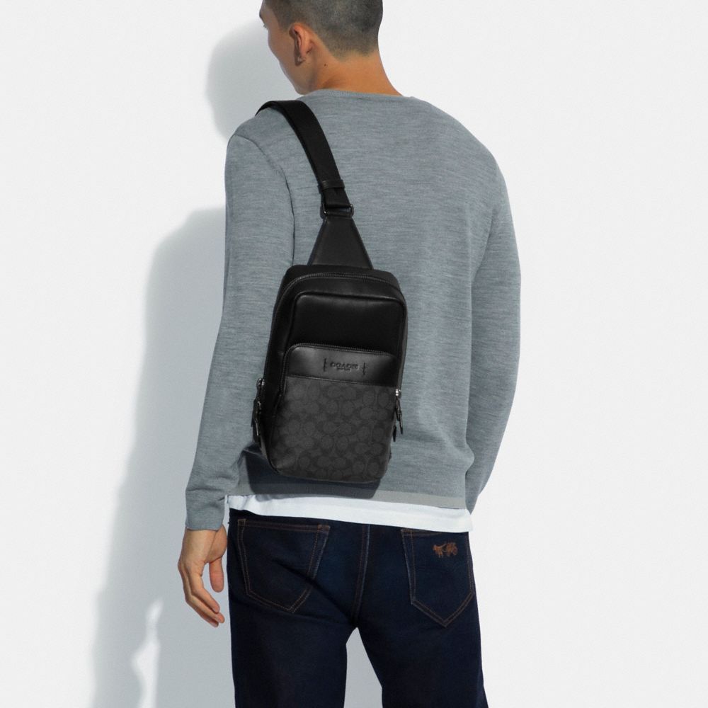 Black Men Coach Gotham Pack In Signature Backpacks | MY_CH62305