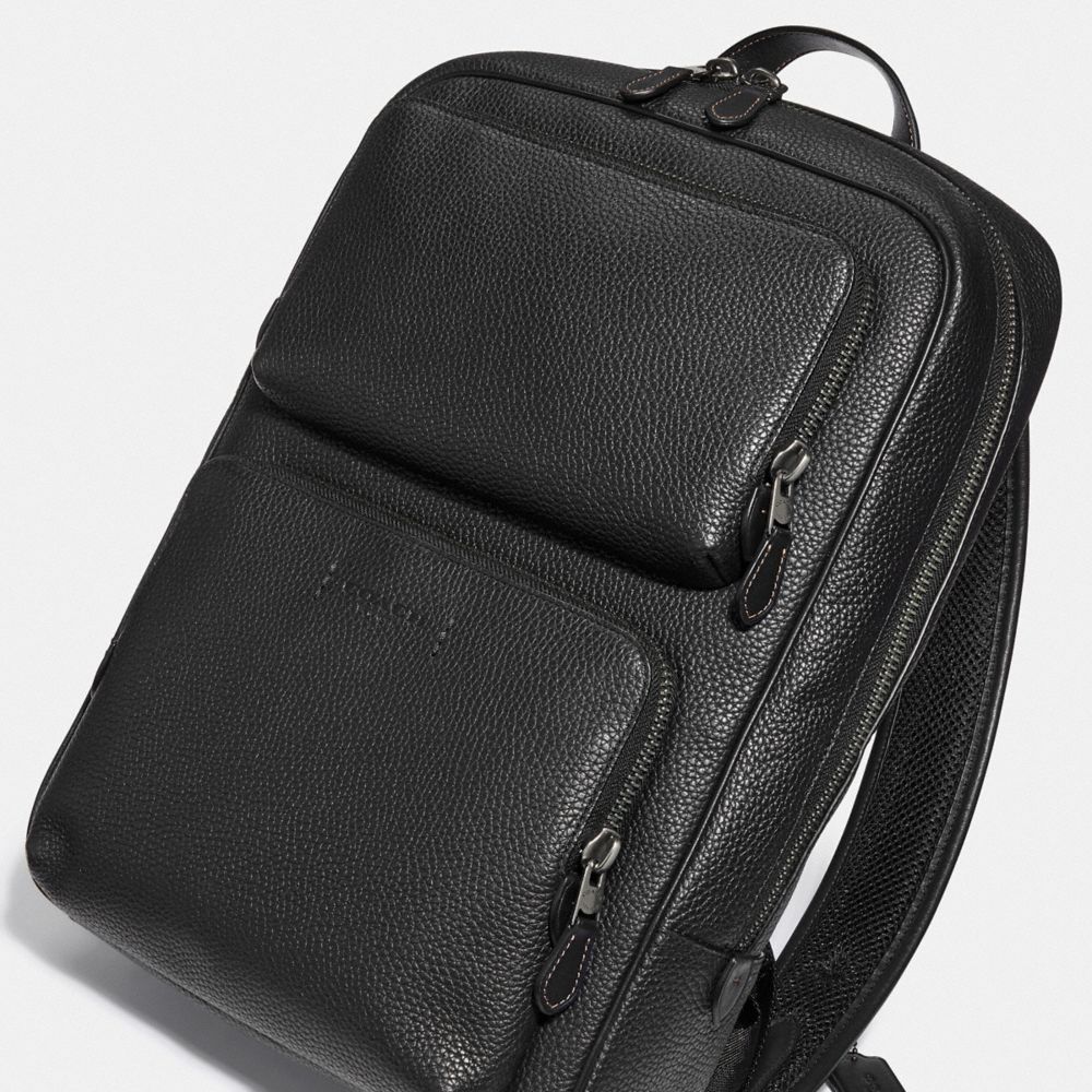 Black Men Coach Gotham Pebbled Leather Backpacks | MY_CH89608