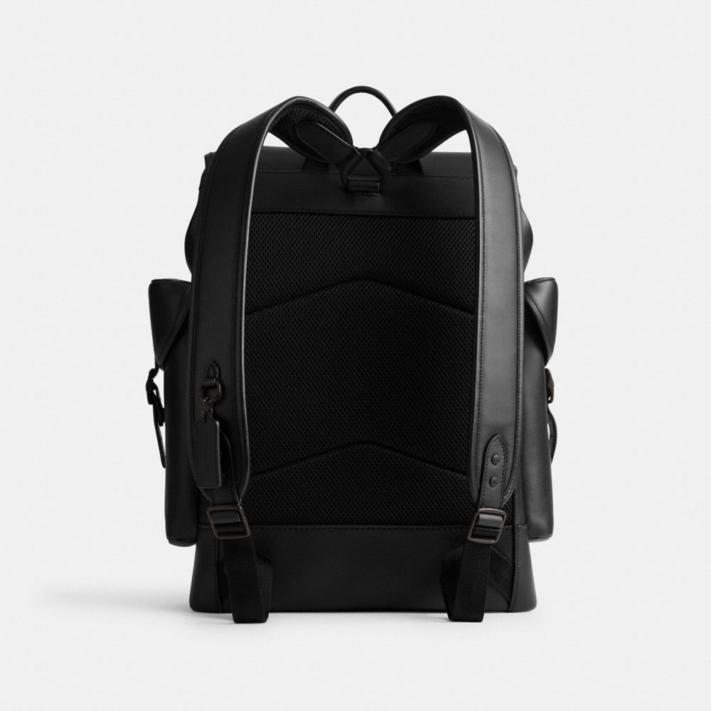 Black Men Coach Hitch Glovetanned Leather Backpacks | MY_CH70563