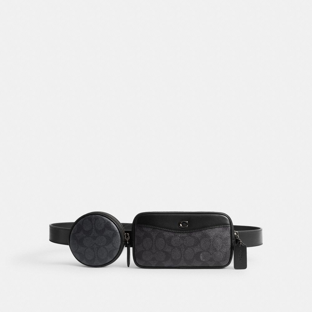 Black Men Coach Multi Pouch Belt In Signature Belt Bags | MY_CH70180