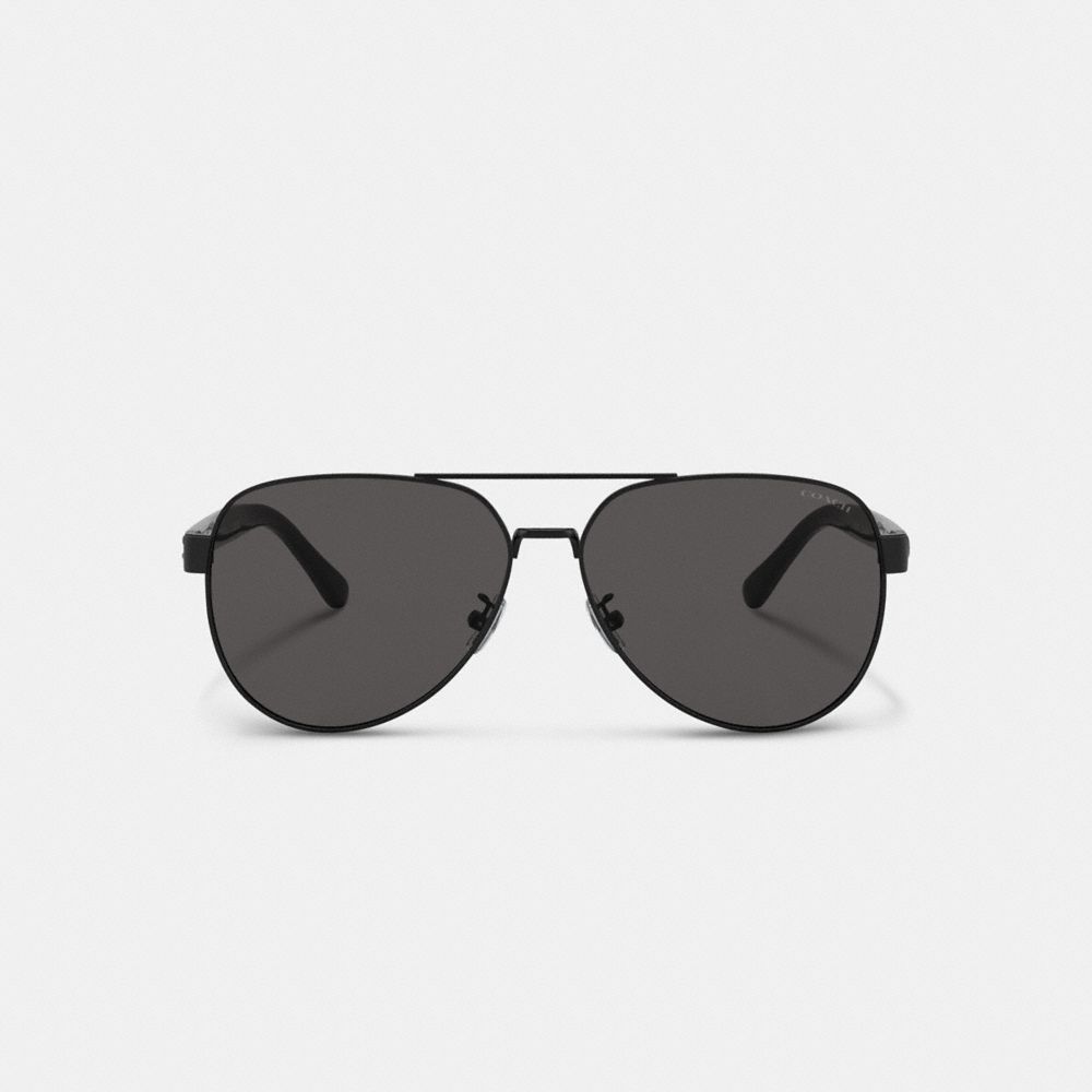 Black Men Coach Wire Frame Pilot Sunglasses | MY_CH51313