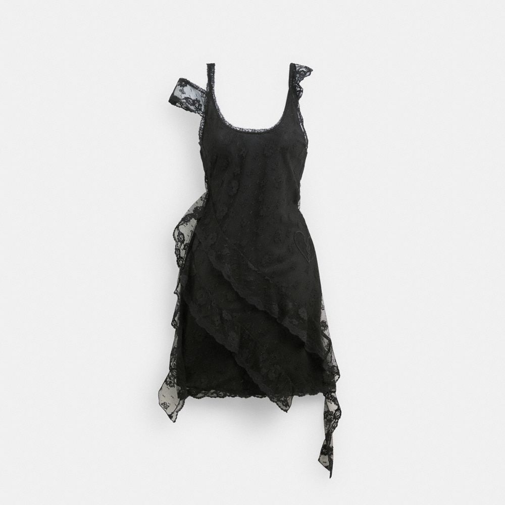 Black Women Coach All Over Lace Mini Dress | MY_CH27609