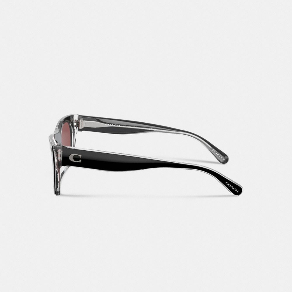 Black Women Coach Beveled Signature Square & Clear Sunglasses | MY_CH74171