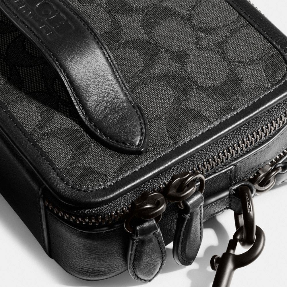 Black Women Coach Charter In Signature Jacquard Crossbody Bags | MY_CH47937