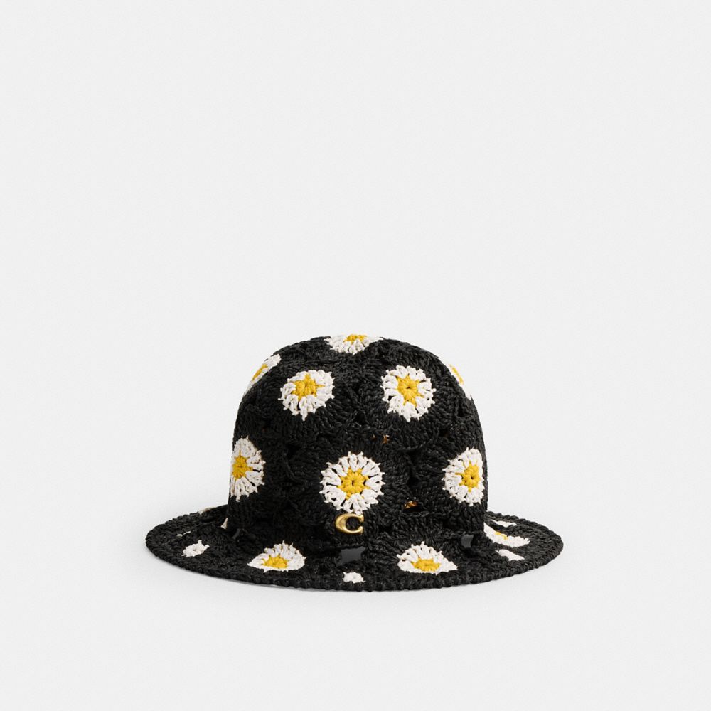 Black Women Coach Daisy Crochet Bucket Hats | MY_CH87959