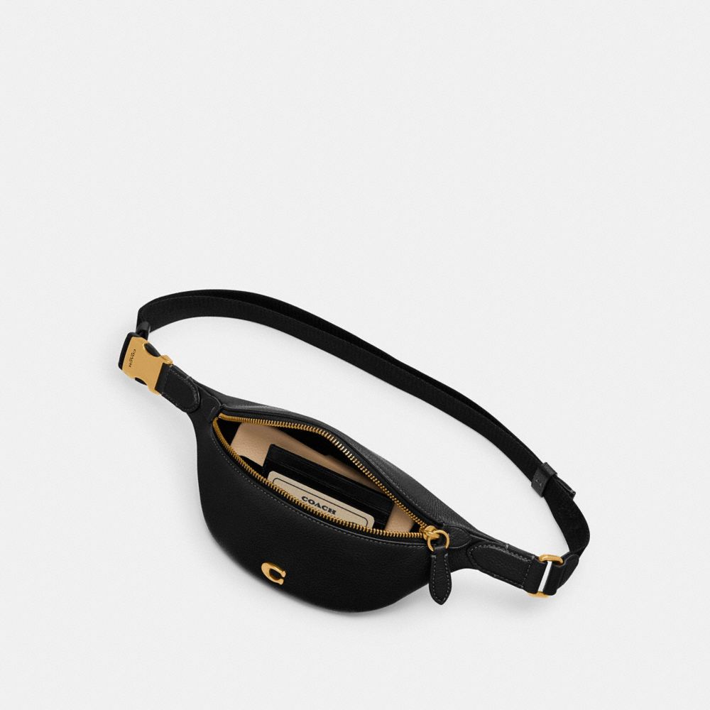 Black Women Coach Essential Belt Brass Belt Bags | MY_CH35843