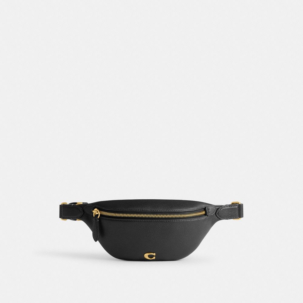 Black Women Coach Essential Belt Brass Belt Bags | MY_CH35843