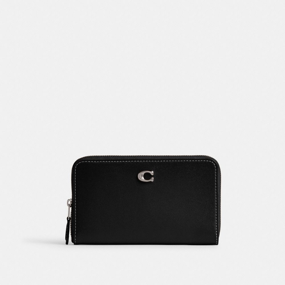 Black Women Coach Essential Medium Zip Around Large Wallets | MY_CH44508