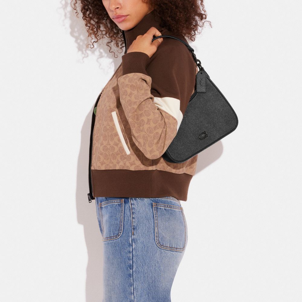 Black Women Coach Hobo With Signature Crossbody Bags | MY_CH12134