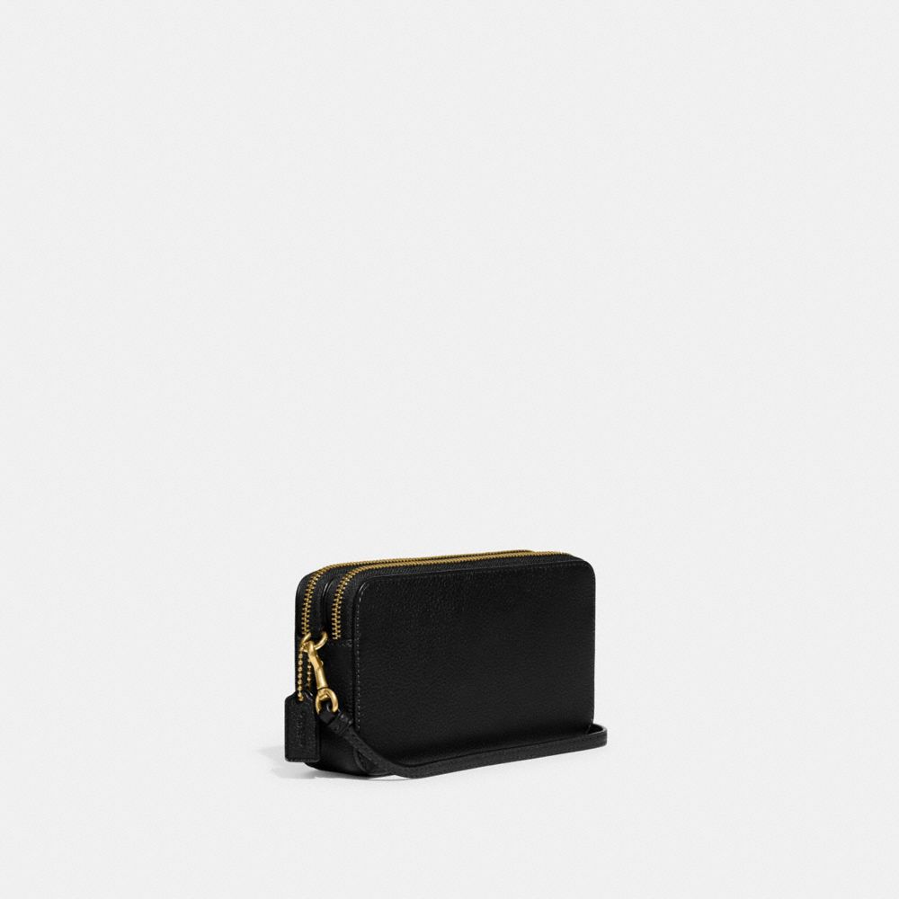 Black Women Coach Kira Polished Pebble Leather Crossbody Bags | MY_CH85105