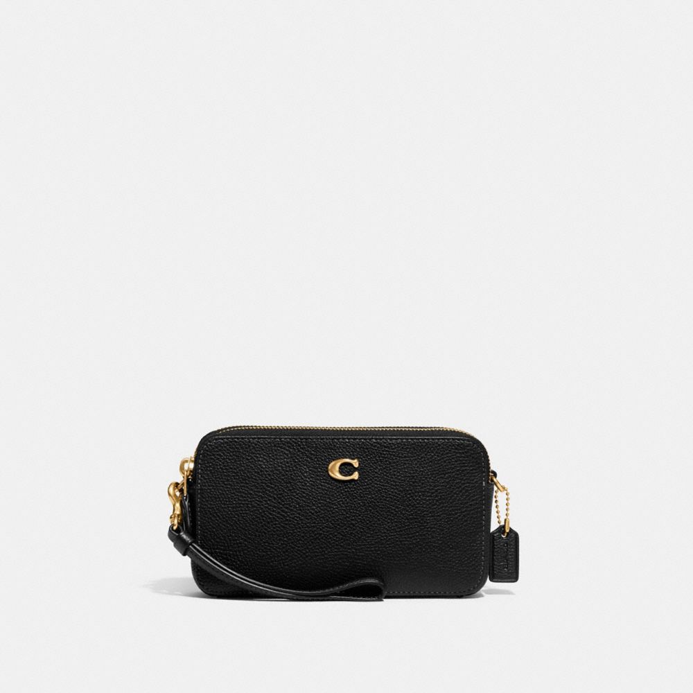 Black Women Coach Kira Polished Pebble Leather Crossbody Bags | MY_CH85105