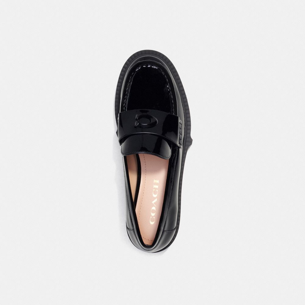 Black Women Coach Leah Leather Loafers | MY_CH61947