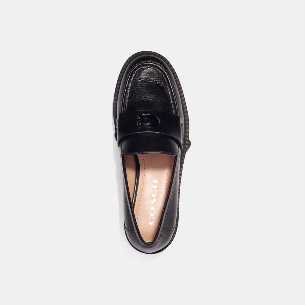 Black Women Coach Leah Leather Loafers | MY_CH70879