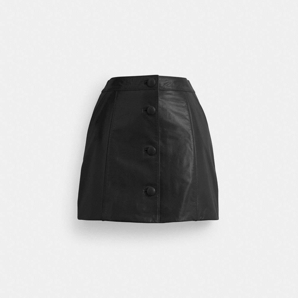 Black Women Coach Patent Leather Mini Skirt | MY_CH46347