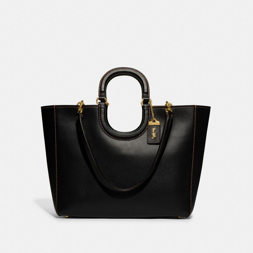 Black Women Coach Rae Glovetanned Leather Tote Bag | MY_CH36713