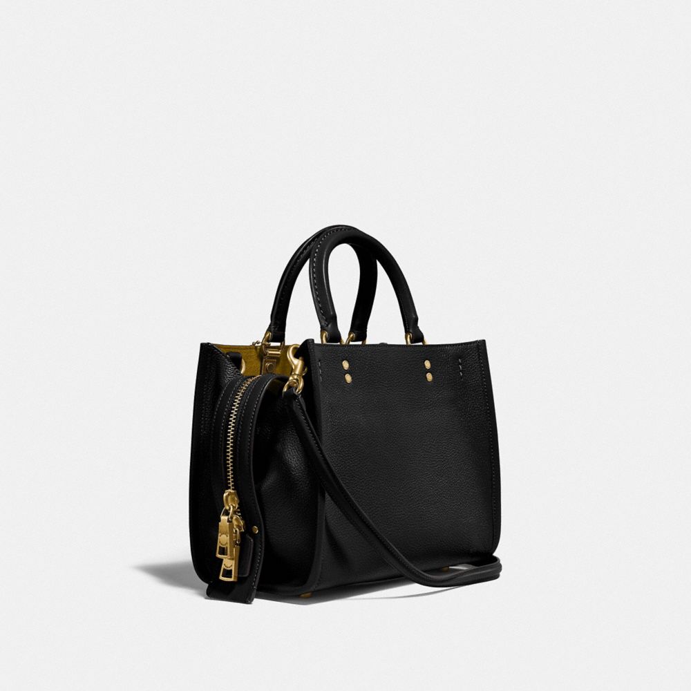 Black Women Coach Rogue 25 Pebble Leather Shoulder Bags | MY_CH74975